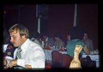 Photograph of individuals eating during 1976 Homecoming festivities